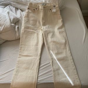 Abercrombie Curve Love White Jeans